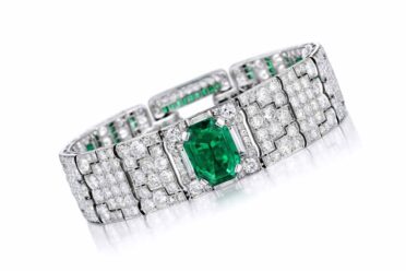 Art Deco Cartier Emerald Diamond Bracelet (Received Cash Offer of $40,000)