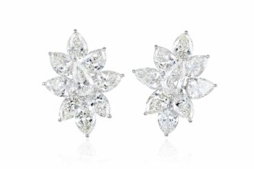 A Pair of Diamond Cluster Earrings