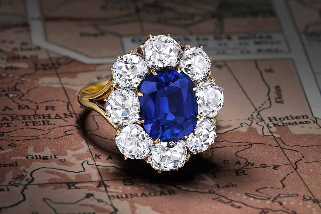 Victorian Kashmir Sapphire and Diamond Ring - Fortuna NYC Fine Jewelry & Watch Auction