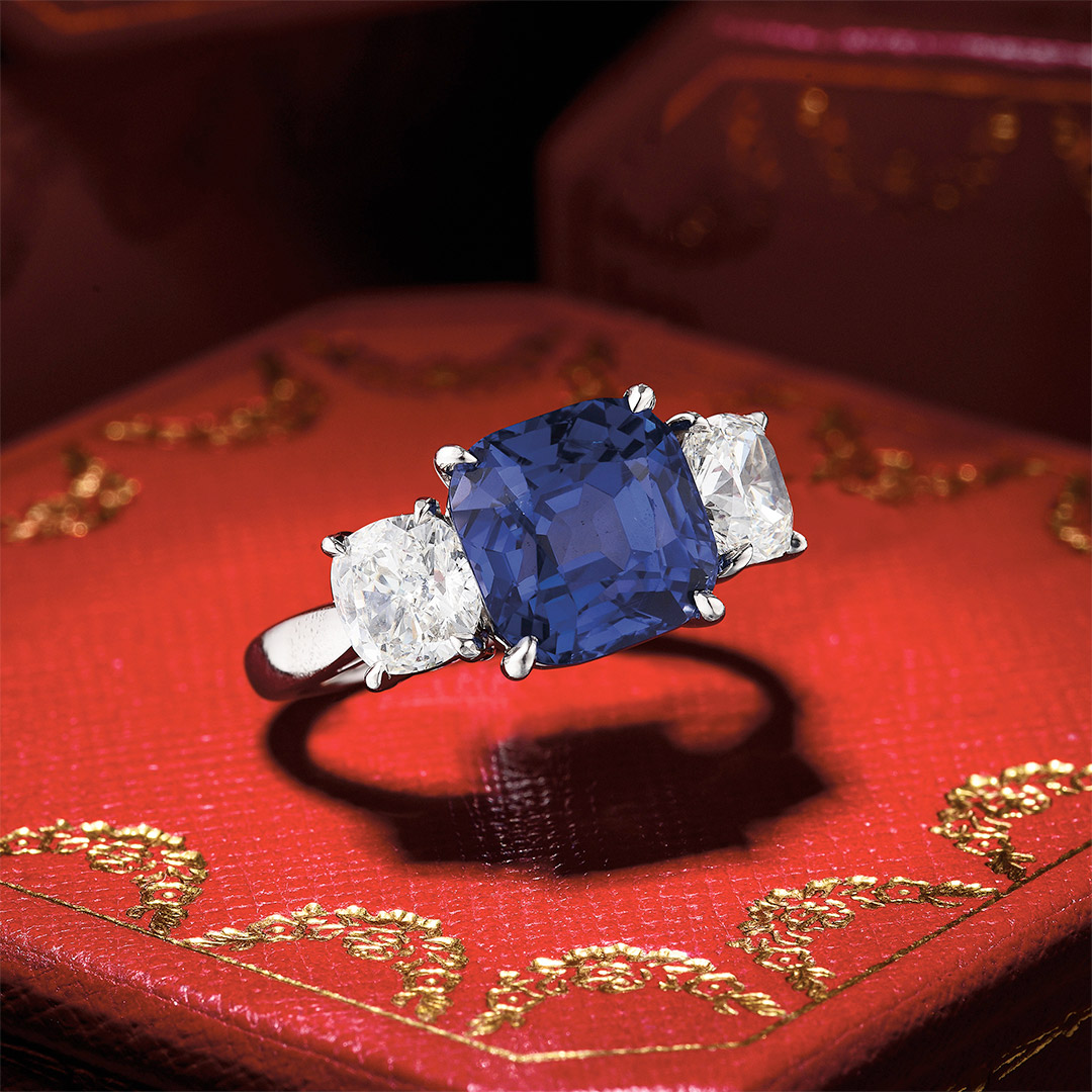 Cartier 6.69ct Burmese Sapphire and Diamond Ring - Fortuna Exchange: February Sale