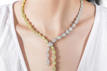 IMPORTANT NATURAL FANCY YELLOW AND WHITE DIAMOND NECKLACE