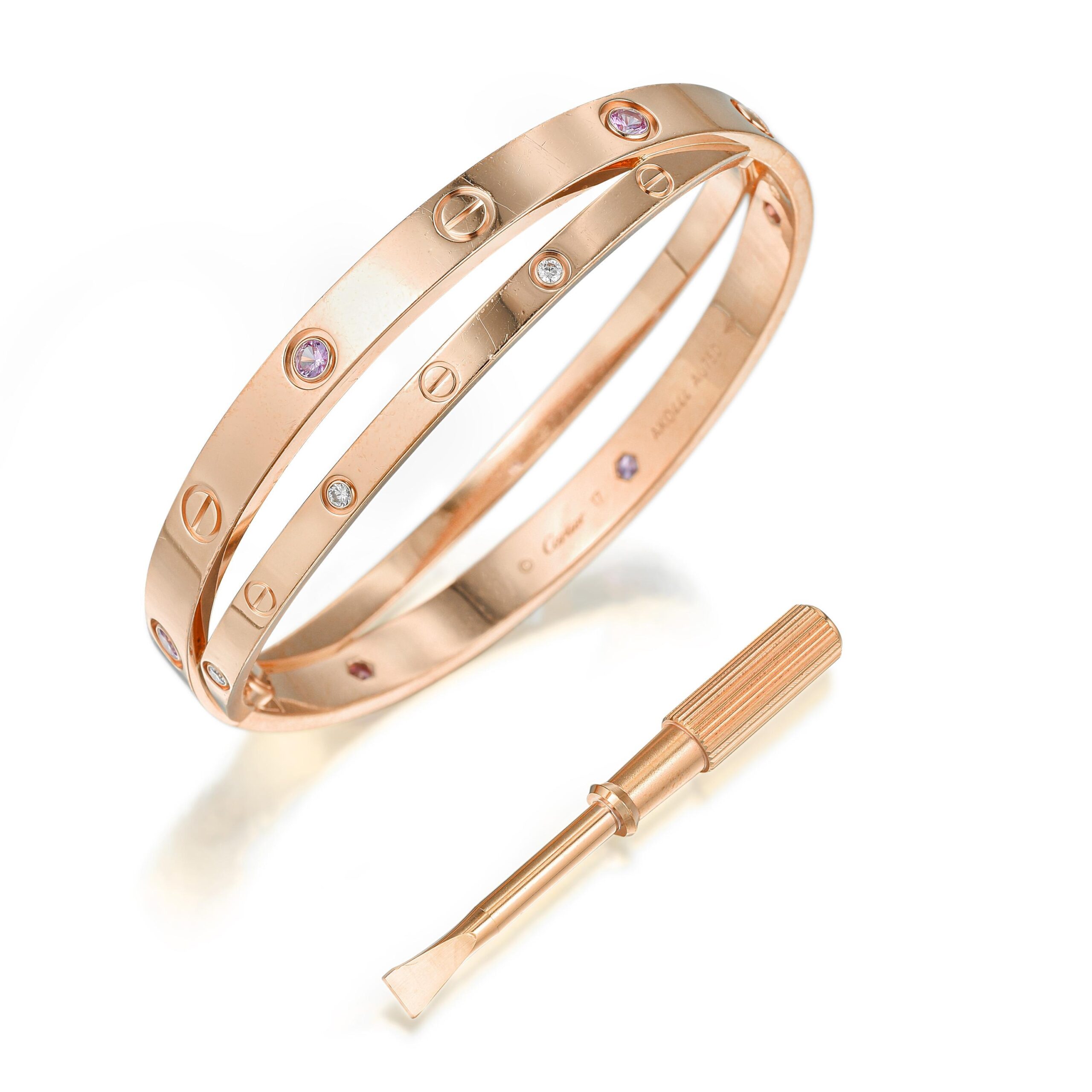 Cartier Love Bracelet Half Pink Sapphire ｜Product Code：2101213617622｜BRAND  OFF Online Store